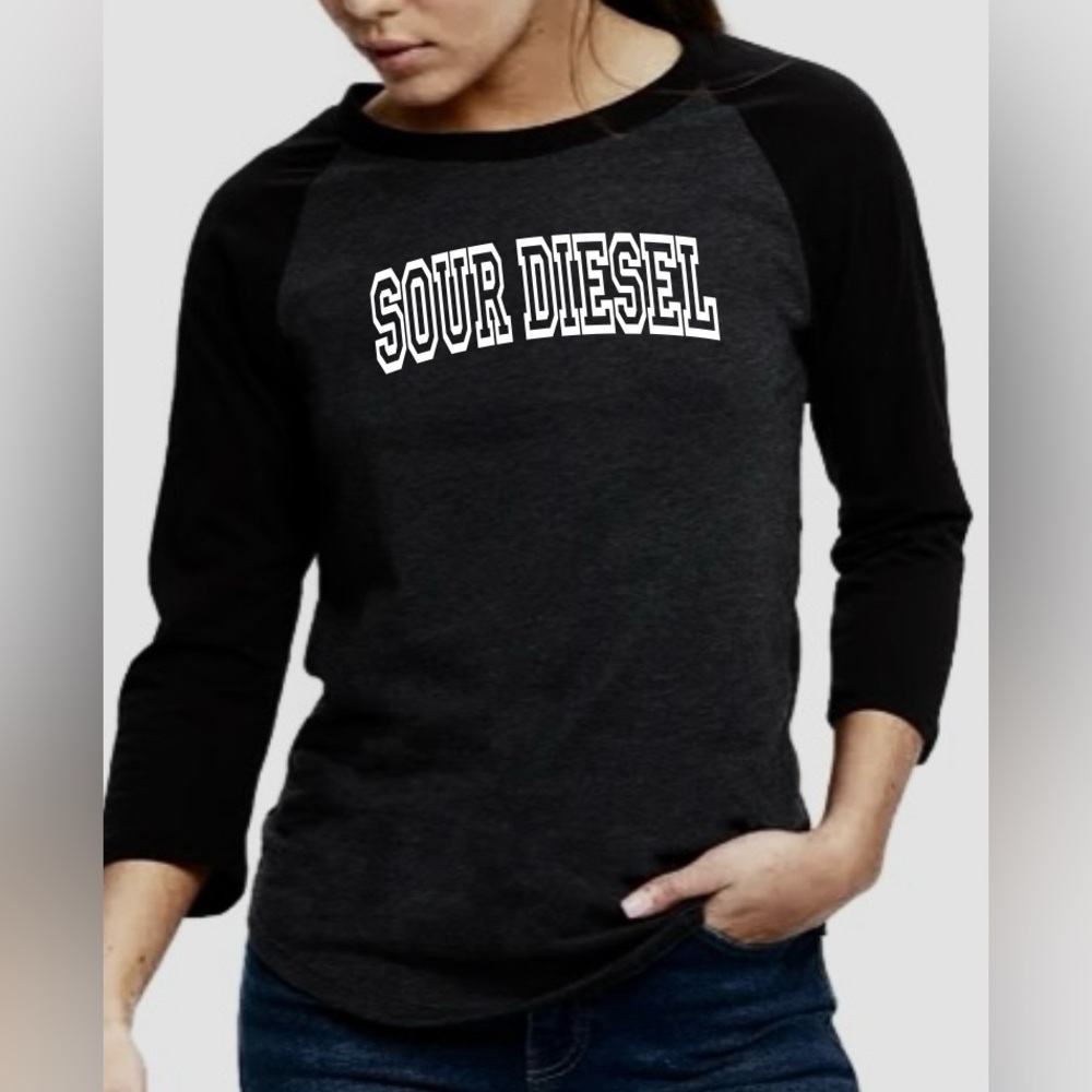 Sour Diesel Strain NWT Women’s 3/4 Sleeve Raglan XS or M